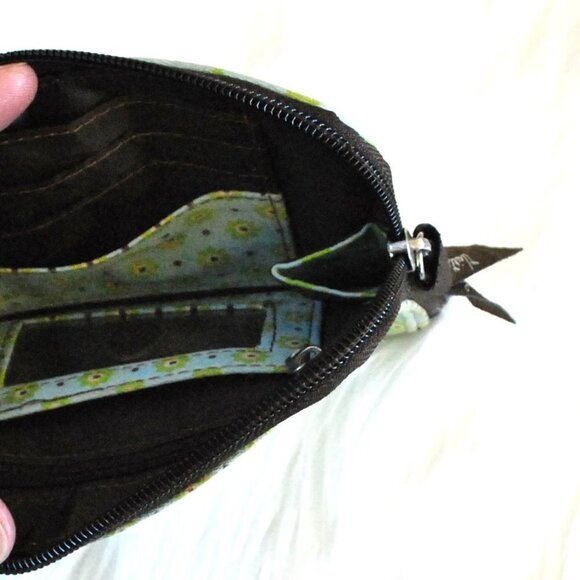 Thirty One Wristlet Wallet Brown Green Floral - Picture 3 of 3